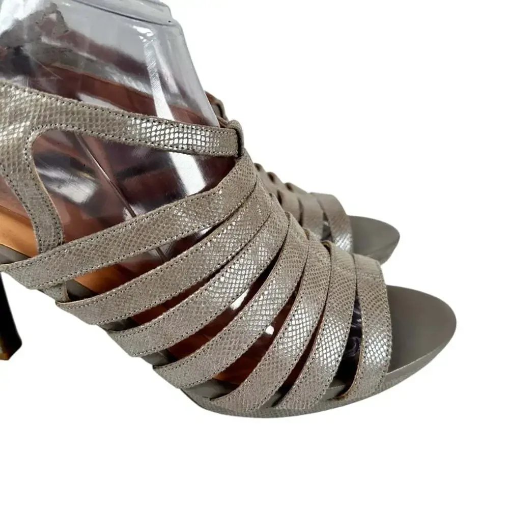 Naturalizer Nolana Silver Heels Size 10 Slingback Sandals Sparkly Night-Out